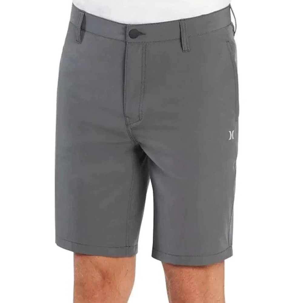 Hurley Men Gray Quick Dry Reflect 4 Way Stretch Fit Hybrid Walk Shorts Sz 40 NWT